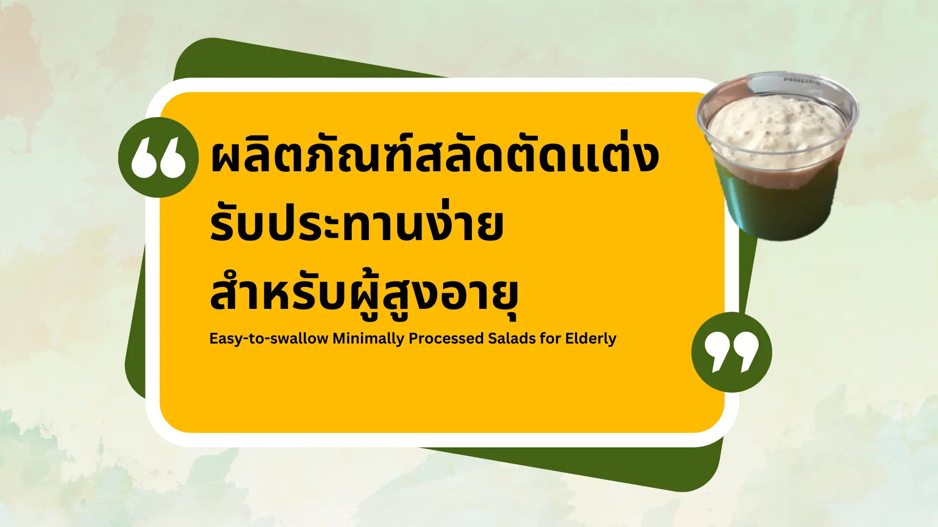 ผลิตภัณฑ์สลัดตัดแต่งรับประทานง่ายสำหรับผู้สูงอายุ